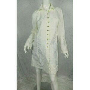 Poleci Trench White Embroidery Lightweight Coat Size 6